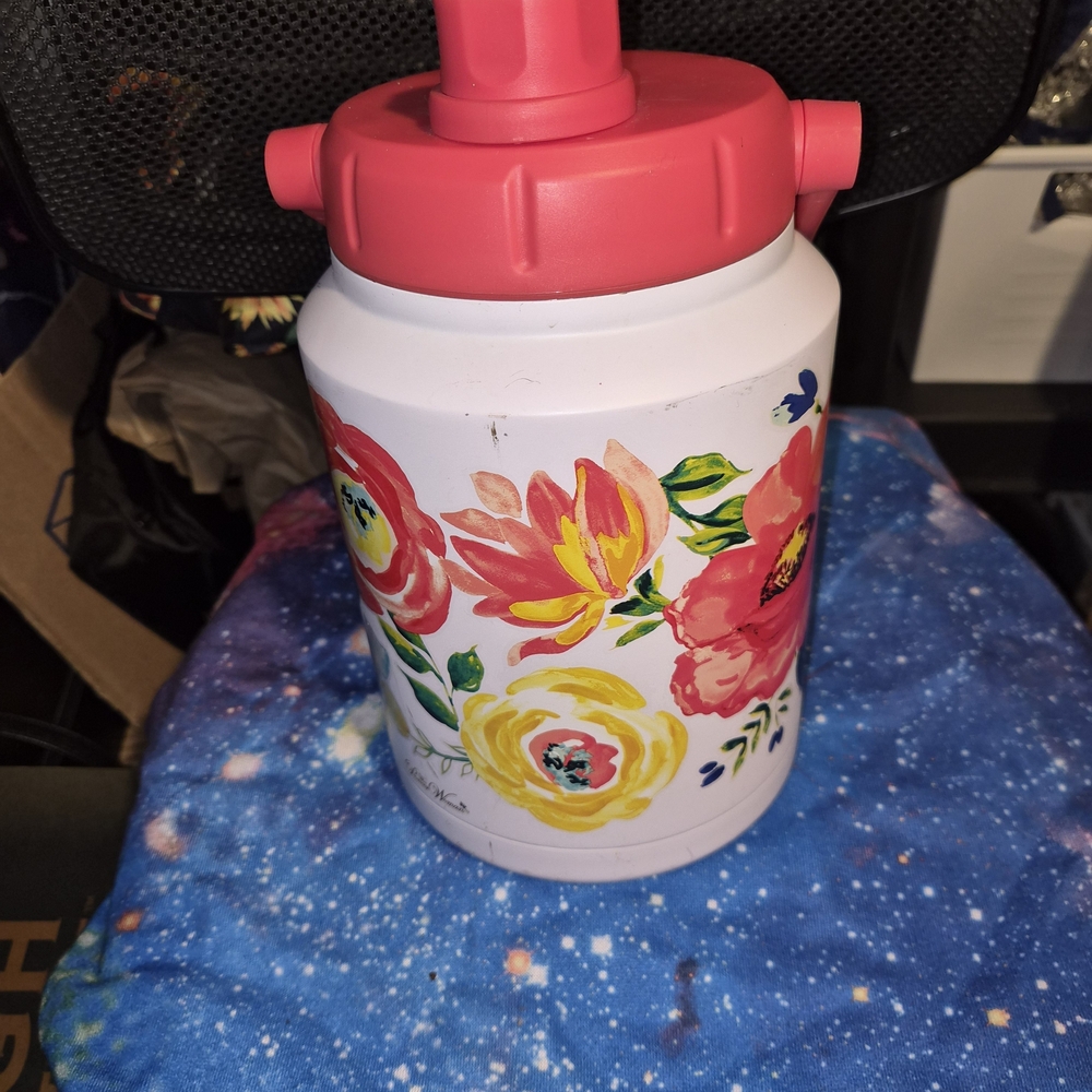 Floral Insulated Water Jug - Red and White - Picture 3 of 6